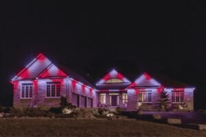 sports team lighting on Oklahoma home with game-day LED colors
